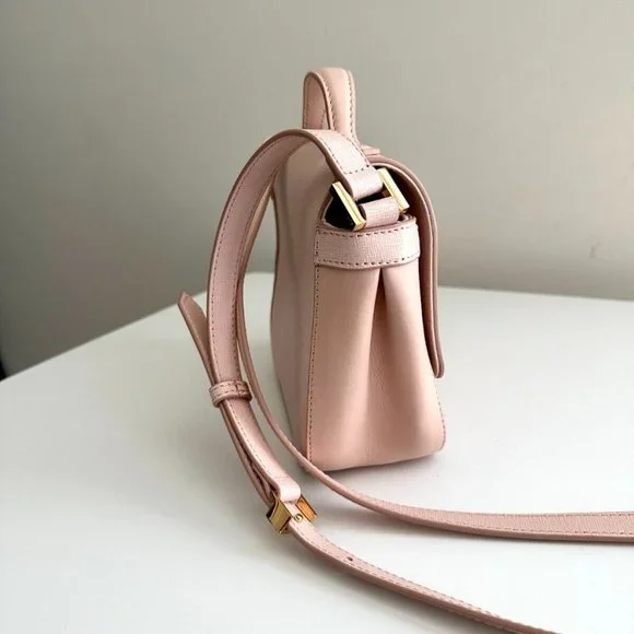 FENDI Light Pink Leather Shoulder Crossbody Bag